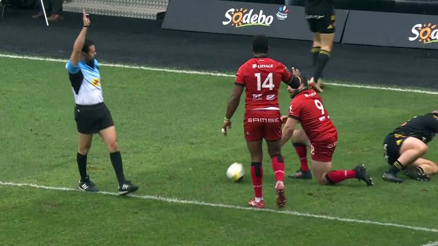 TOP 14 - Essai de Jean-Marc DOUSSAIN (LOU) - Stade Rochelais - LOU Rugby - Saison 2022:2023
