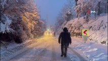 İznik'te yoğun kar yağışı hayatı felç etti, araçlar yolda kaldı