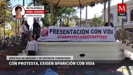 Con protesta, exigen aparición con vida del abogado Ricardo Lagunes y el defensor Antonio Díaz