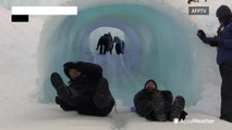 New Hampshire ice castle delights visitors