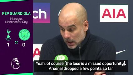 下载视频: Guardiola admits Man City missed an opportunity to catch Arsenal