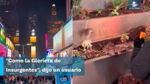 Times Square en Nueva York es “invadida” por ratas… hombre las alimenta