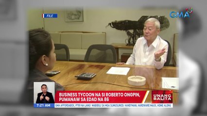 Business tycoon na si Roberto Ongpin, pumanaw sa edad na 86 | UB