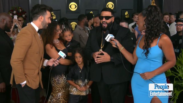 DJ Khaled Says He's Living Proof That Dreams Come True As He's Joined by Family on the Grammys Red Carpet
