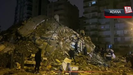 Adana'da 14 katlı bina yıkıldı