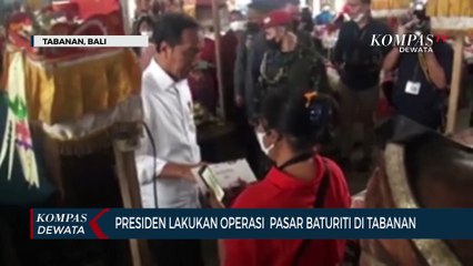 Presiden Jokowi Lakukan Operasi Pasar Di Pasar Baturiti Tabanan