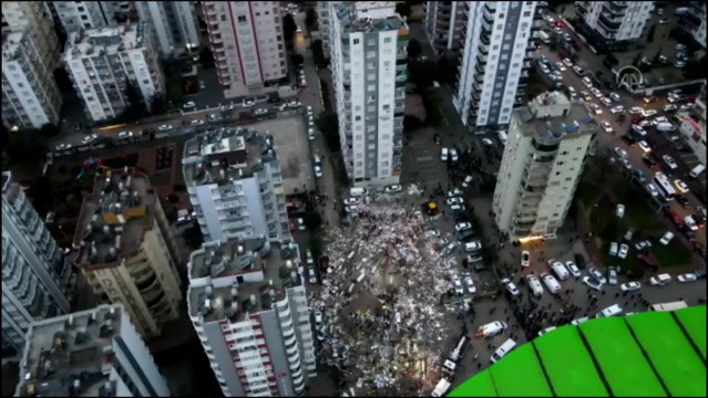 Adana'da depremin etkisi havadan görüntülendi