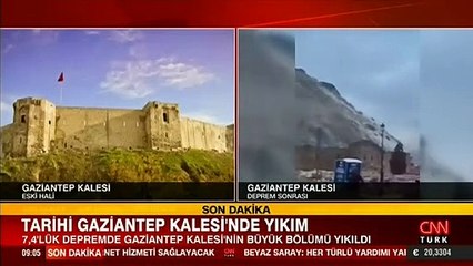 Tarihi Gaziantep Kalesi depremde yıkıldı