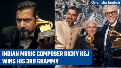 Tải video: Grammys 2023: Ricky Kej wins 3rd Grammy for album 'Divine Tides' | Oneindia News