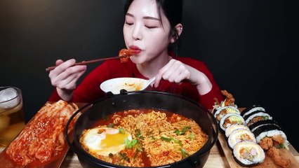 MUKBANG ASMR | ASMR SPICY SEAFOOD, 해물찜 , SPICY FIRE NOODLES, OCTOPUS, ABALONE, SHRIMP, CLAM, 주꾸미, 까르보 불닭쌈 먹방MUKBANG