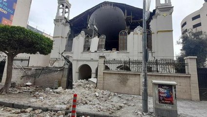 Depremin acısını hisseden illerden olan Hatay'da tarihi Antakya Rum Ortadoks Kilisesi'nde tahribat oluştu