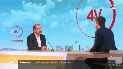 Réforme des retraites: Le secrétaire général de la CGT, Philippe Martinez, estime qu'une adoption du projet poserait "un problème démocratique" - Regardez