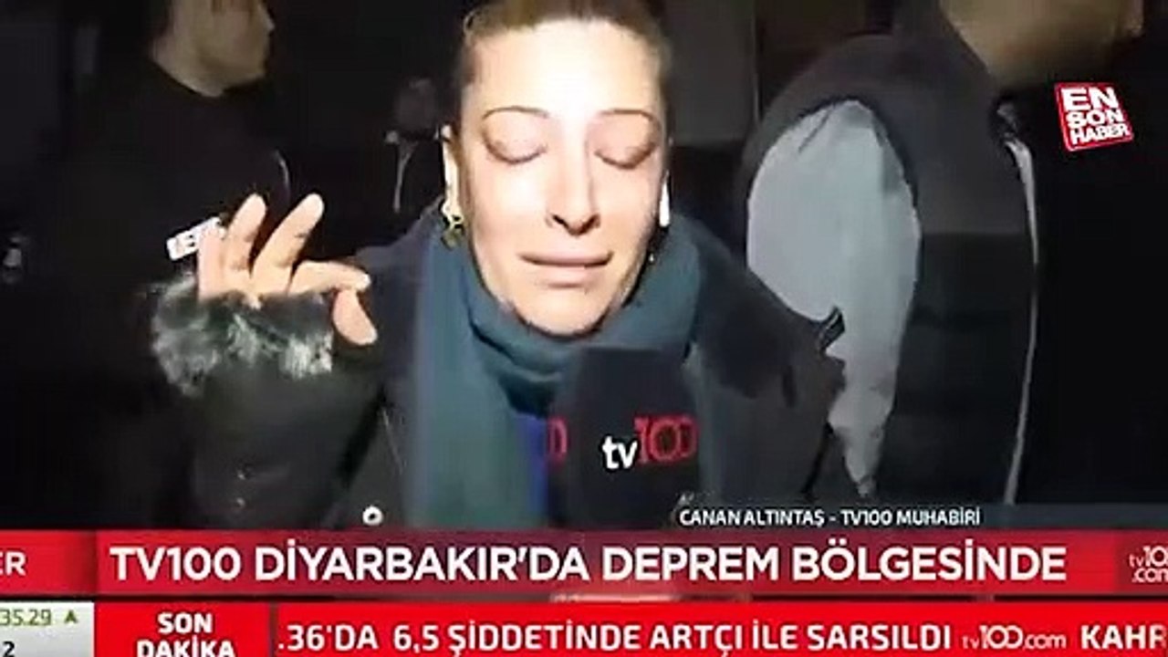 tv100 muhabiri Diyarbakır'daki durumu anlatırken gözyaşlarını tutamadı