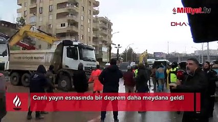 Canlı yayın esnasında bir deprem daha meydana geldi