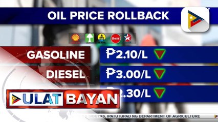 Big-time oil price rollback, ipatutupad bukas