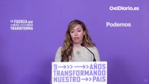 Podemos rechaza la reforma del ‘solo sí es sí’ del PSOE y afirma que trabajará en el Congreso para “proteger el consentimiento”