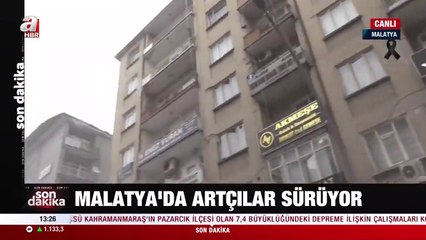 Download Video: Canlı yayında deprem anı: Malatya'da artçı sarsıntı sırasında hasarlı binalar yıkıldı