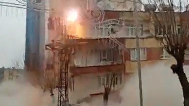 Moment building collapses as 7.8-magnitude earthquake hits Turkey and Syria