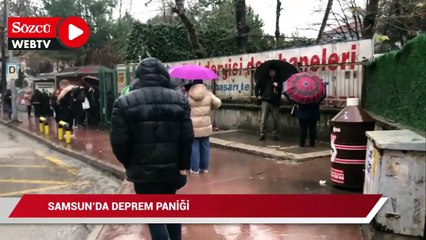 Samsun'da deprem paniği: İnsanlar sokağa koştu, trafik kitlendi
