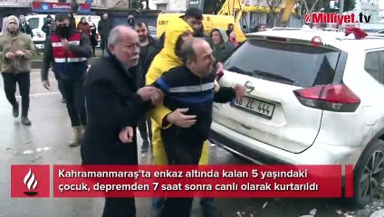 5 yaşındaki kız çocuğu, depremden 7 saat sonra canlı olarak kurtarıldı