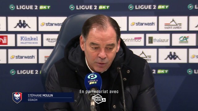 J22 Ligue 2 BKT : la réaction de Stéphane Moulin après SMCaen 3-1 SC Bastia