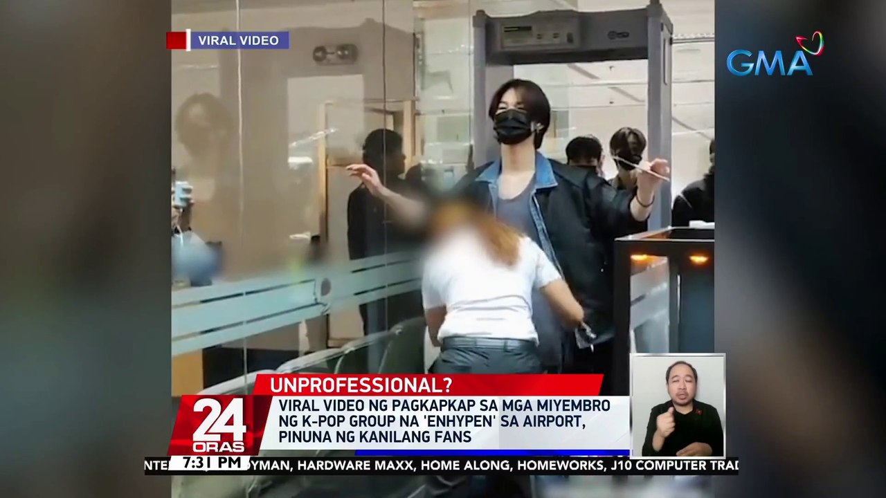 Viral video ng pagkapkap sa mga miyembro ng K-pop group na 'Enhypen' sa airport, pinuna ng kanilang fans | 24 Oras