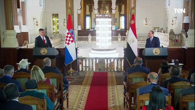 كلمة الرئيس الكرواتي زوران ميلانوفيتش خلال المؤتمر الصحفي المشترك مع الرئيس السيسي