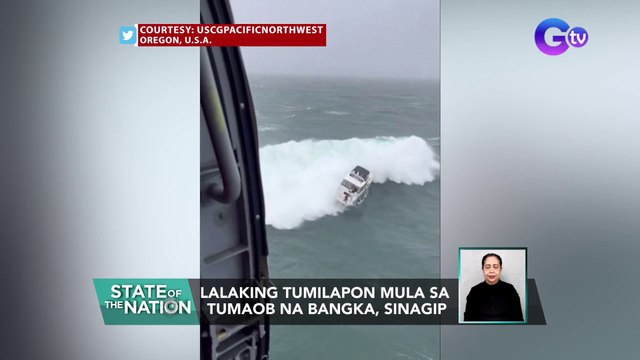 Lalaking tumilapon mula sa tumaob na bangka, sinagip | SONA