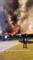 ¡Imágenes sensibles! Personas huyen de los fuertes incendios forestales en Chile