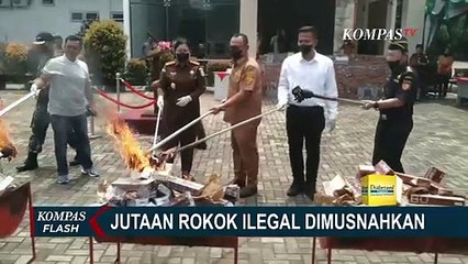 Kejaksaan Negeri Cilegon Musnahkan Jutaan Batang Rokok Ilegal