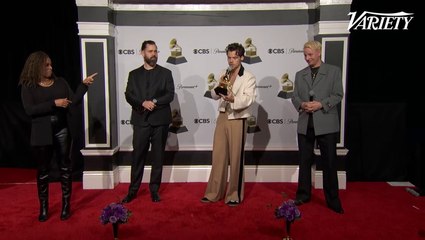 Harry Styles Grammys 2023 Backstage