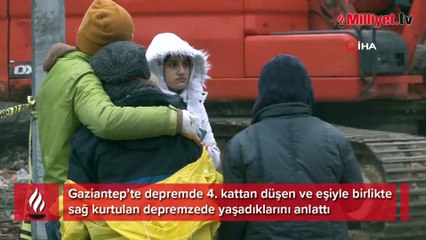 Korku dolu anları böyle anlattı...3 çocuğu ve eşiyle 4. kattan zemine kadar düşen daireden sağ kurtuldu