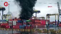 Son Dakika: Depremin ardından İskenderun Limanı'nda yangın
