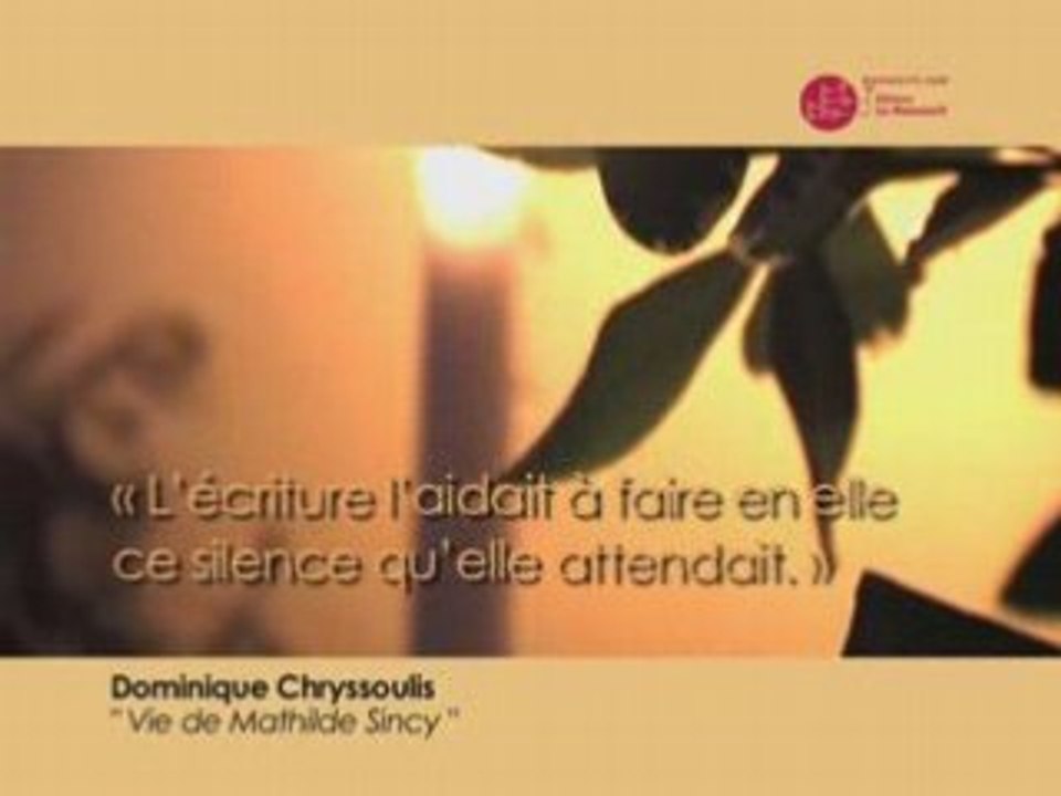 VIE DE MATHILDE SINCY - Chryssoulis