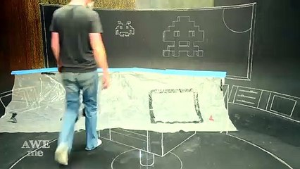 Star Trek Bridge x Space Invaders 3D Chalk Art - AWE me Artist Series