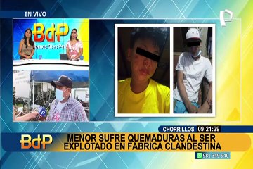 Menor sufre quemaduras de gravedad al ser explotado en presunta fábrica clandestina