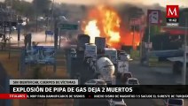 Reportan dos muertos por explosión de pipa de gas en Tula