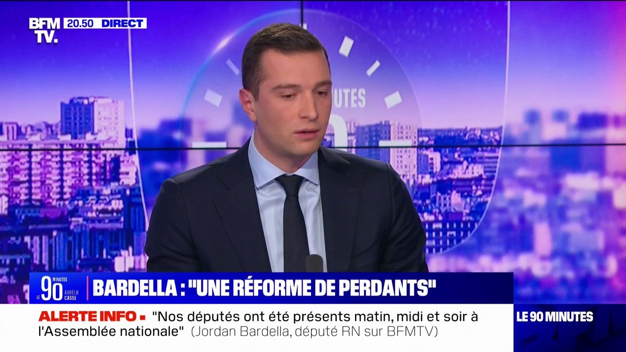 Jordan Bardella: "Si nous arrivons au pouvoir, nous garantirons un départ à la retraite à 60 ans et 40 annuités pour ceux qui ont commencé à travailler entre 17 et 20 ans"