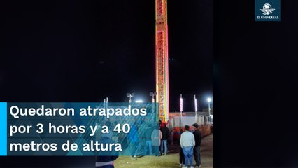 Falla juego mecánico en feria y deja a varias personas en las alturas