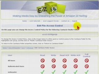 eZs3 - Edit the Access Policy of your Camtasia Productions