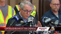Ohio officials conduct controlled release of toxic chemicals following train der