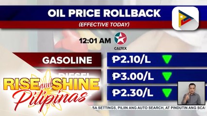 Big-time oil price rollback, epektibo ngayong araw