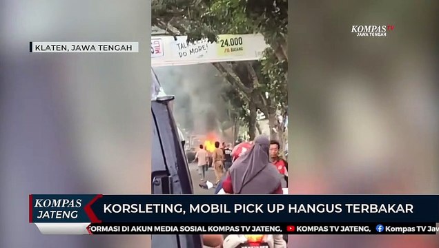 Korsleting, Mobil Pick Up di Klaten Hangus Terbakar