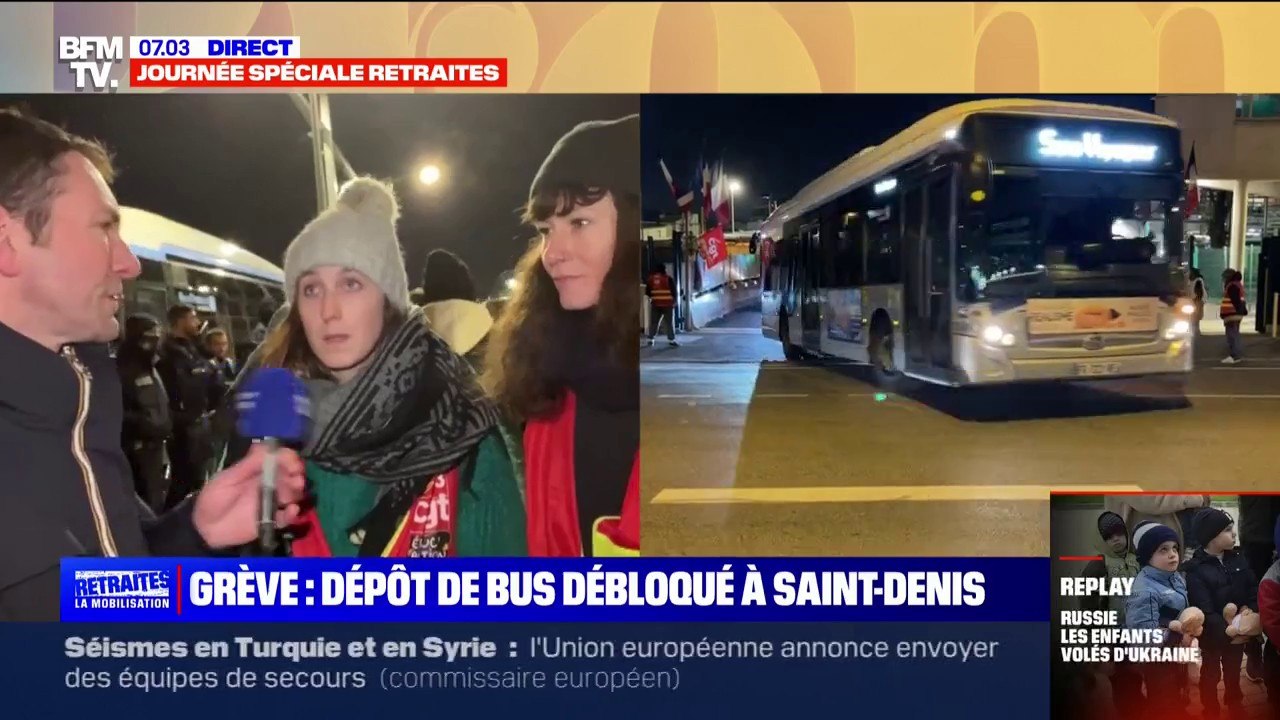 Réforme des retraites: un dépôt de bus RATP vient d'être débloqué à Saint-Denis