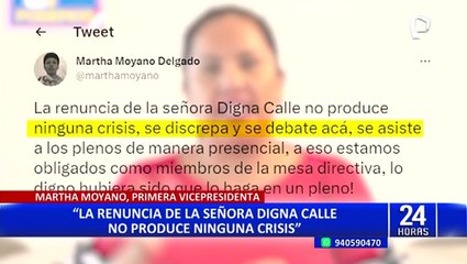 ¿Cómo se va a recomponer la Mesa Directiva tras la renuncia de Digna Calle?