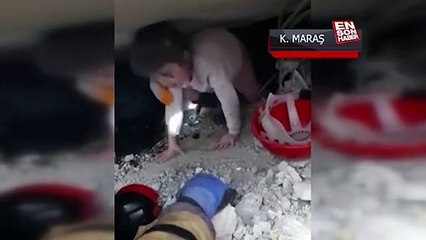 Kahramanmaraş'ta küçük kız enkazın altından böyle kurtarıldı