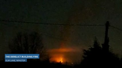 A fire at a derelict building on Sheppey