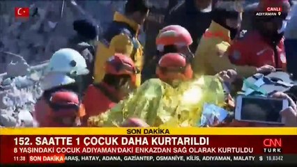 152. saatte bir çocuk daha kurtarıldı
