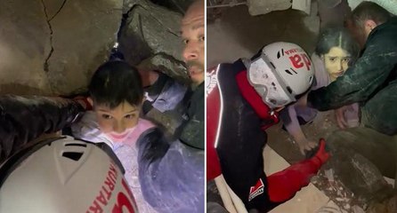 Ayaz ile ablası Ece Su’nun enkazdan kurtarılma anı böyle görüntülendi