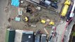 Aerial video of Skinners Sheds, Bexhill Road, St Leonards following the major sewage leak on February 3, 2023